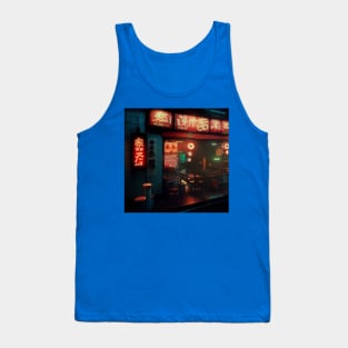 Cyberpunk Tokyo Ramen Shop Tank Top